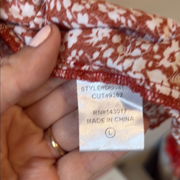 Ces Femme Rust Floral Mini Dress Large - Picture 3 of 5